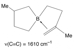 Both double bonds one of isoprene are hydroborated, leaving a third B-H bond to add across the unsubstituted double bond of the second molecule. This leaves one double bond. It is thought there is some donation from the π bond to the electron-def...