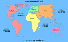 5,Pacífico, Atlántico, Glacial Ártico, Indico y Antártico.