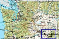 Primarily in Washington with a small area crossing into Oregon.
 