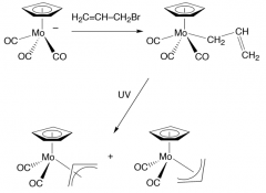 Explain why only UV can be used to lose the CO and the appearance of 2 isomers