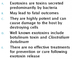 Which features concerning exotoxins listed in the image is false?