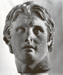 Late Classical
-Head
of Alexander

c. 330 BC 
-Life casts 




-Lysippos did portraits of Alexander the
great in bronze but they are all gone 
-Could be a copy of an original
piece, but we don’t know      