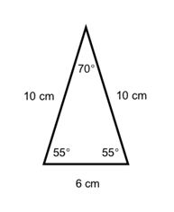 a triangle with 2 equal sides and 2 equal angles