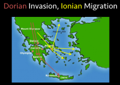This happened during the dark age.

The Dorian invasion was that not all of Greece had arrived in Greece by the Myceanian period. They invaded from the North and become second settlers. They started to head South when all the chaos began in Gree...