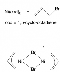 What type of addition occurs in the following reaction to synthesise an allyl complex?