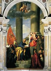 Pesaro Madonna/Italy/Venetian Renaissance/1519-26

Commissioned by Pesaro family and depicts them