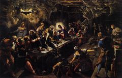 Last Supper/Italy/Venetian Renaissance/1592-4

Highly controversial because it showed woman and others with Christ/was disorderly and chaotic/artist was called before inquisition