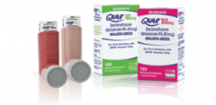 QVAR
low dose: 80-240 mcg/d
medium: >240-480 mcg/d
high > 480 mcg/d