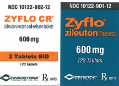 Zyflo: 600 mg QID
Zyflo CR: BID within 1 hour of morning and evening meals
Not recommended on children