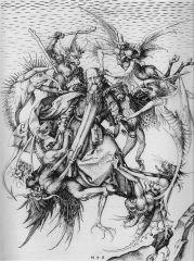 Temptation of St. Anthony/Germany/engraving/1470-76