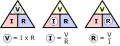 V = I x R  (voltage = current x resistance)
or
I = V/ R  (current = voltage / resistance)
or
R= V/I  (resistance = voltage / current)

Resistance is measured in Ohms