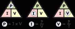 P = V x I  (power = voltage x current)
or
V + P / I  (voltage + power / current)
or 
I = P / V  (current = power / voltage)