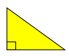 A triangle that has one 90º angle.