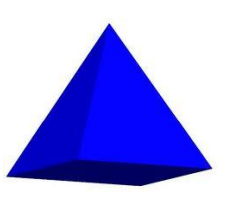 A polyhedron whose base is a square and whose other faces are triangles that share a common vertex.