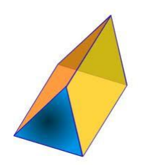 A prism with three rectangular faces and two triangular bases where the lateral edge is perpendicular to the plane of the base.
