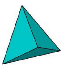 A pyramid with a triangular base.