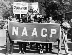 The National Association for the Advancement of Coloured People (NAACP) was one of the earliest organisations created to help black people gain better civil rights in America. It fought against racism and segregation.