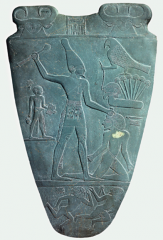 Egyptian art:  Old Kingdom
from Hierakonpolis. early dynasty period 
c. 2,950 BCE
Green schist 