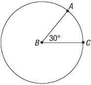 The central angle is congruent to arc AC