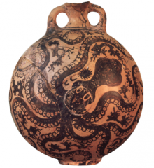 Aegean art:  Minoan
from Palaikastro, Crete, Greece
New Palace period, c. 1500-1450 BCE
Marine-style ceramic 