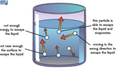 1. when particles leave liquid then average speed and kinetic energy decreases. 
2. decrease in average particle energy means the temp of remaining liquid falls (cools).
