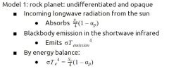 Solving for T in this equation leads to T = 255K but this is not what we see, so the blackbody overall emission temperature of the planet cannot be equal to the surface temperature.  Therefore we NEED an atmosphere