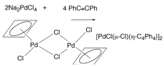 Another method of making cyclobutadiene complexes is the combination of two alkynes. How can they be converted to give just the cyclobutadiene species?