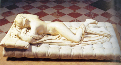 Hellenistic
-1620 restored by Bernini




-He made the mattress  
-Sensual, love, attraction 
-Hellenistic artisans like surprises 

-She is a hermaphrodite 
-She was a goddess that was part
female part male      