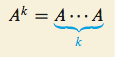 (A^0)x = identity
