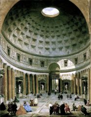 Imperial Rome:  Pantheon, Rome, Italy, 118-125 CE -rotunda, coffers, oculus-currently a catholic church-Cloud's fave 