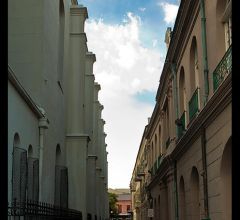 between the Cathedral and Presbytere.  Pere Antoine's Alley.  Cut in 1831, this passage was given the official name, Ruelle d'Orleans, Nord, or Orleans Walkway,  North, a twin to Ruelle d'Orleans