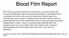 Case 4: blood film report 