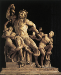 The Laocoön Group, Roman copy, perhaps after Agesander, Athenodorus, and Polydorus of Rhodes,
first century CE. Marble, height 7 ft.
