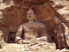 Colossal Buddha,Cave 20, Yungang, Shanxi, late fifth century. Stone, height 45 ft.