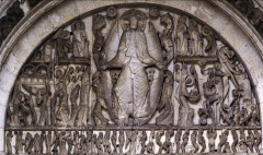 Gislebertus, Last Judgment, tympanum and lintel, west portal, Cathedral, Autun, France, c. 1125 35.