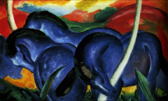 Franz Marc, Die grossen blauen Pferde (The Large Blue Horses) , 1911.
Oil on canvas, 415/16 * 711/4 in. Walker Art Center, Minneapolis. Gift of the T. B. Walker Foundation, Gilbert M. Walker Fund, 1942.