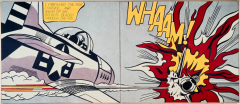 Roy Lichtenstein,
Whaam!, 1963. Magna on two canvas panels, 5 ft. 8 in. * 13 ft. 4 in. Tate Gallery, London.