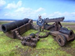 Large guns such as cannons