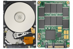 Hard Disk Drive (HDD) and Solid State Drive (SSD). HDDs are the most common, but SSDs are quickly catching up.
