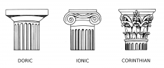 Elements crowning a column and supporting the architrave