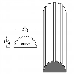 A long, straight groove running along the length of a column, roughly semi-circular in section