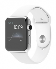 42mm Stainless Steel Case with White Sport Band
