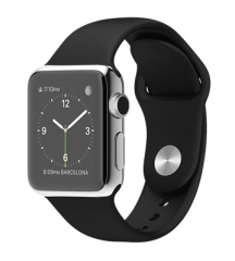 38mm Stainless Steel Case with Black Sport Band