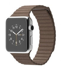 42mm Stainless Steel Case with Light Brown Leather Loop
