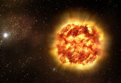 A supernova from far away in the galaxy struck a nebula