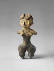 #10
Tlatilco Female Figurine
Tlatilco site, Central Mexico
1,200 - 900 B.C.E.
_______________________
Content: A ceramic female figure, this statuette has large hips and legs and two faces or heads.
_______________________
Style: Why the two heads...