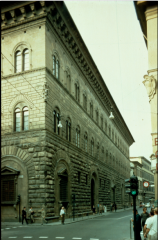 Florence: Palazzo Medici, 1444*

Architect: Michelozzo

•	can be compared to rear wall of Forum of Augustus in Rome, I AD.
o	Has 3 equal rustications for each story, Medici did not
•	Oblique view of the building
•	3 different stories,...