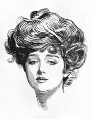 1890's and on

The Gibson Girl is an imaginary character created by Charles Dana Gibson in his image of the perfect woman.