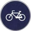 Il segnale raffigurato è posto in corrispondenza di una pista riservata alle biciclette e ai ciclomotori