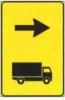 Il segnale raffigurato indica la direzione consigliata per gli autocarri di massa complessiva a pieno carico superiore a 3,5 tonnellate